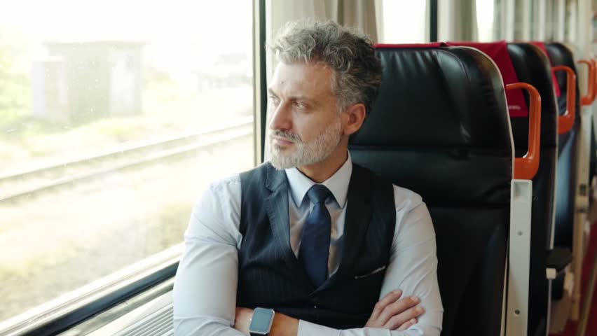 Mature legs on train